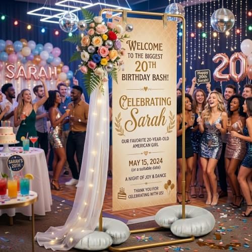 Yebo Wedding Welcome Sign Stand, Adjustable Display Easel with Carry Bag - Image 6
