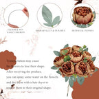 50Pcs Artificial Peonies Flowers Bulk, 3.5’’ - Fall Brown - Image 3
