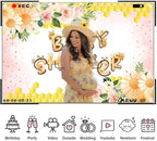 Fabric 10x6.5ft Honey Bee Baby Shower Backdrop Pink Flowers Yellow Honeycomb Oh Baby Decoration Background Sweet Honey Gender Reveal Neutral Newborn Party Banner Supplies - Image 5