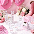 Funnymoom 50 Sets Cowgirl Baby Shower Favors for Guests Souvenir A Little Cowgirl is On The Way Acrylic Clear Shot Glasses Thank You Tags with Organza Bags for Wild West Rodeo Theme Birthday Party - Image 2