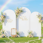 White and Blue Arch Backdrop Cover 7.2FT 6.6FT 6FT Arch Covers Stretchy Backdrop Set of 3, Wedding Arch Cover Spandex Fitted Double-Color Fabric Arch Covers for Party Baby Shower Birthday Decoration - Image 4