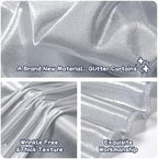 10ftx10ft Sequin Silver Backdrop Curtain Panels for Parties-Sparking - Image 3