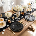 DaYammi 150Pcs Black Plastic Plates & Gold Plastic Silverware Set for Party - Image 6