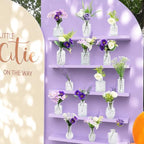 WARMALL Artificial Flowers with Vases, 16 Pcs Bud Vases, & 44Pcs Artificial Purple Flower DIY Set Suitable for Centerpieces Table Weddings Party Office and Indoor Decor Mini Small Glass Clear（Purple） - Image 6