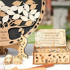 Personalized Wedding Guest Book Alternative, Wooden Tree Drop-in Leaves - Image 3