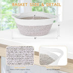 AFOROEOA 10PACK White khaki Baskets for Gifts Empty, 12"x 8"x 5" Woven Gift Baskets with Gift Bags and Bows Empty Gift Baskets for Christmas Shelf Small Storage Baskets with Handles - Image 2