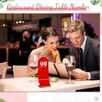 Geetery 100 Pcs Acrylic Double Sided Table Numbers 1-100 Stands,Red - Image 5