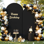 Black Arch Cover 7.2 and 6ft Black Arch Backdrop Cover Set of 2 Spandex Wedding Arch Stand Covers for Birthday Party Baby Shower Bridal Shower Wedding Ceremony Banquet Photo Background Decorations by Suppromo