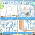 Abbylike 8 Pcs Bachelorette Gift Bags Burlap Bridesmaid Party Favor Bags with Handle Blue Reusable Canvas Beach Goodie Tote Bag for Bachelorette Bridal Last Toast on The Coast Party Decor - Image 5