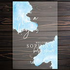 Andaz Press Custom Large Baby Shower Welcome Sign, 16" x 24", Baby Blue Watercolor It's A Boy Personalized Acrylic Welcome Sign, Signage, Acrylic Sign for Baby Sprinkle, Fall Baby Shower Decorations - Image 2