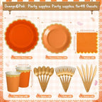 Mimorou 338 Pcs Pink and Orange Plates and Napkins Party Supplies - Image 3