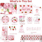 Berry Sweet Baby Shower Decorations, All-in-1 Set for 25 Guests - Image 2