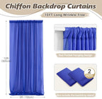 10ft x 10ft Royal Blue Backdrop Curtains, Wrinkle-Free Sheer Chiffon Fabric Photo Backdrop Drapes for Wedding Arch Party Ceremony Stage Photography Decorations - Image 4