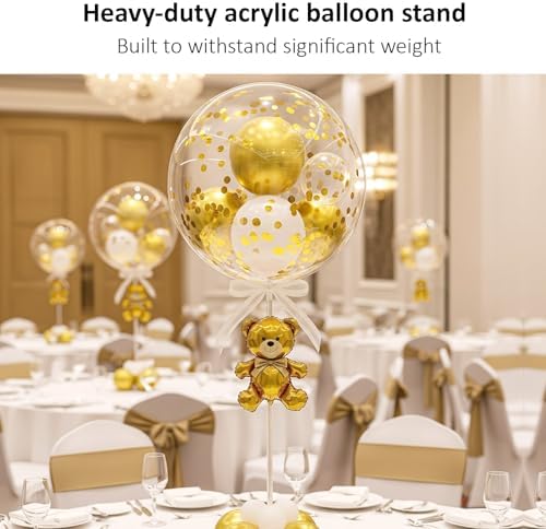 12 Pack Acrylic Balloon Stands for Table, Reusable Party Centerpiece Kits - Image 6