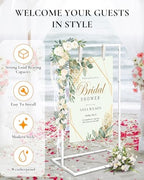 Wedding Sign Holder - Adjustable Welcome to Our Wedding Sign Stand Stand with 39 Premium Templates & Leather Straps,6PCS Screwdriver Set Tool Kit Heavy Duty Easel Stand for Sign Display Poster - Image 4