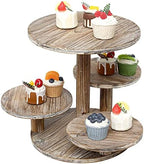 SwallowLiving 5 Tier Round Cupcake Tower Stand for 60 Cupcakes Wooden Cake Stands Farmhouse Tiered Tray Decor Cupcake Display for Birthday Graduation Baby Shower Tea Party and Wedding - Image 3