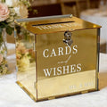 Acrylic Gold Card Box with Slot & Lock, Metallic Golden Classy Wedding Card Boxes for Reception, Large Money Gift Cards Box for Party Engagement Bridal Shower Luxury Wedding Table Decor by SOFARKKTPARTYCARDBOX