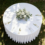 Fitted White Spandex Table Skirts for Wedding Party,72 Inch Round,4 Pack - Image 5