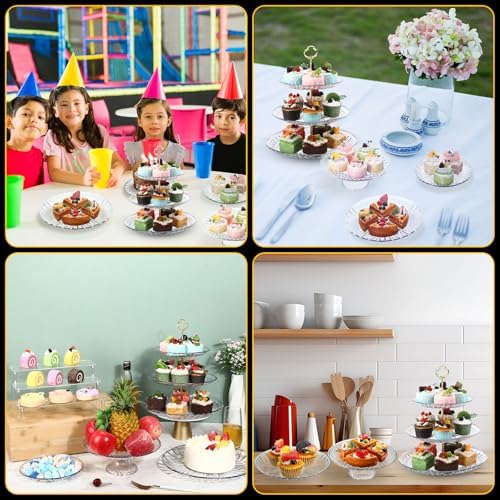 6 Pcs Acrylic Dessert Stand Set Tiered Tray Holder, Vivid Style - Image 5
