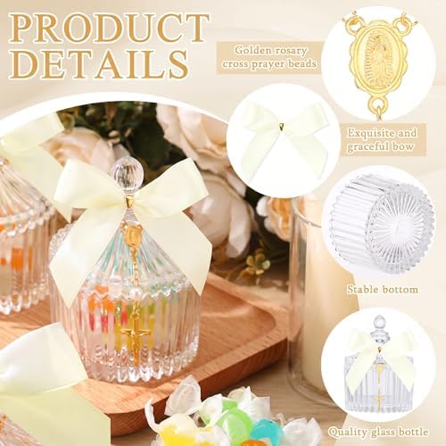 Vesici 20 Sets Baptism Party Favors for Guests Crystal Candy Bowl, White - Image 3