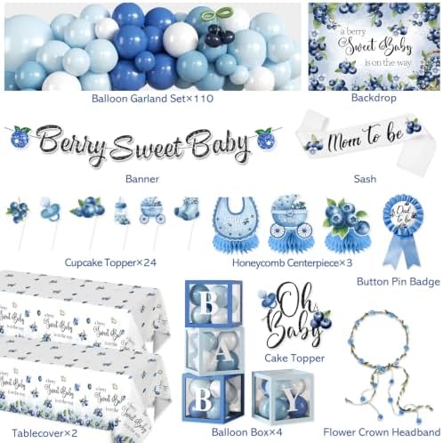 Blueberry Baby Shower Decorations, All-in-One Decor Set - Image 2