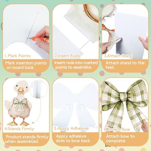 Novabright 2 Pcs Silly Goose Cardboard Cutout Party Decor Baby Shower,Green - Image 4