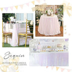 SoarDream Iridescent White Sequin Tablecloth 90"x132" Wedding Table Cloth - Image 5