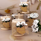 30 Pack Wedding Favors Wood Tealight Candle Holders, Bridal Shower Favors for Guests Bulk, Baptism/Baby Shower Centerpieces for Tables, Wood Cylinder Candle Set for Baby Shower Decorations - Image 4