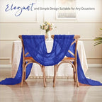 14 Pack Royal Blue Cheesecloth Table Runner 17x108 Inch Semi Sheer Boho Gauze Cheese Cloth Fabric Table Runners, for Wedding Party Baby Shower Birthday Home Decor Garden Farmhouse - Image 5
