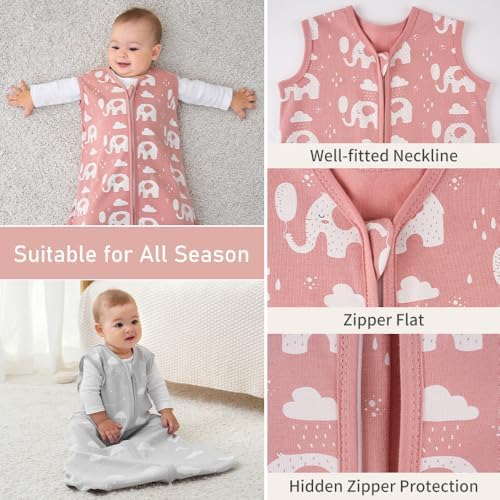 Yoofoss Baby Sleep Sack 0-6 Month 0.5TOG 100% Organic Cotton 2-Way Zipper - Image 5