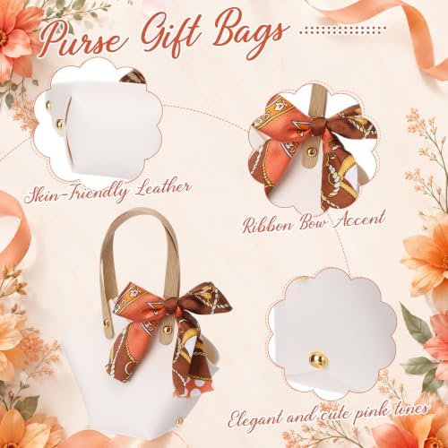 Kacctyen 30pcs Small Purse Gift Bag PU Leather Purse Party Favors, White - Image 4