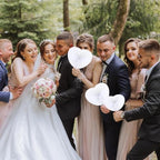 Aodaer Heart Shaped White Paper Wedding Fans with Wooden Storage Box 100 Folding Handheld Fans Satin Ribbon for Wedding Party Favors Bridal Shower DIY Crafts Event Decorations - Image 6