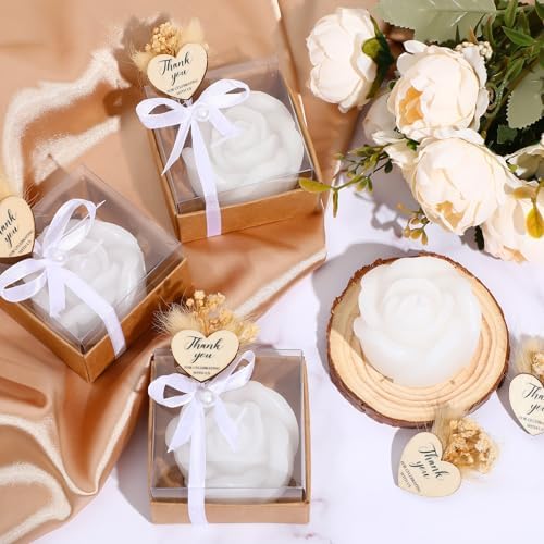 Threlaco 24 Sets Rose Candle Wedding Favors for Guests, Wedding Gifts - Image 4