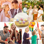 Wenqik 14 Inch Cake Stand, Metal Round Cake Stands Set with Modern Design White Dessert Display Cupcake Stands Plates Fruit Serving Tray for Wedding Birthday Baby Shower Party (Gold) - Image 7