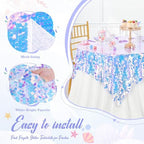 QueenDream White Sequin Tablecloth Mermaid Party: Big Payette Glitter Fabric - 51x35 Inch Rectangle for Rainbow Birthday Decor - Image 6