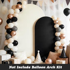 Set of 2 Arch Backdrop Covers Cream Black(7.2Ft, 6Ft), 2-Sided Spandex Fitted Round Top Chiara Arch Backdrop Stand Covers for Baby Shower Wedding Birthday Party Decor Supplies (Only Cover) - Image 2