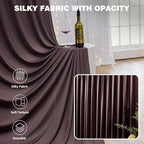 10ftx12ft Brown Backdrop Curtains for Parties, Wrinkle Free Polyester Brown Photo Backdrop Drapes 2 Panels 12 ft Long Back Drop Cloth for Wedding Birthday Photography Background Party - Image 4