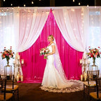 40x10ft Shimmer Hot Pink Sequin Backdrop Curtain for Parties-8 Panels 5x10ft Thick Wrinkle Free Glitter Fuchsia Photo Backdrop Drapes Curtains for Wedding Hot Pink Theme Party Photography Background - Image 3