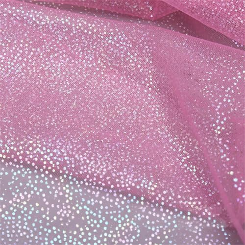 Christmas Glitter Tulle Rolls, Glitter Sparkling Tulle Fabric Netting Fabric Shimmer Color for Skirt Sewing DIY Crafts, Wedding, Baby Shower, Birthday, Gift Packaging, 63" x 5.46 Yards - Image 2