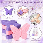 Loopeer 24 Sets Butterfly Baby Shower Favors for Guests Butterfly Soap Gifts Purple Party Favors with Thank You Cards Organza Bag for Gender Reveal Baptism Decorations Wedding Bridal Return Gift - Image 4
