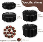 Foldable Cake Stand, Reusable Buffet Risers with Acrylic Tops, 6 Pcs, Black - Image 2