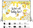 Bee Baby Shower Backdrop What Will Baby Bee Gender Reveal Background Floral Honeycomb Baby Shower Newborn Party Decoration Photo Backdrop Cake Table Banner Wall Decor 9x6ft - Image 2
