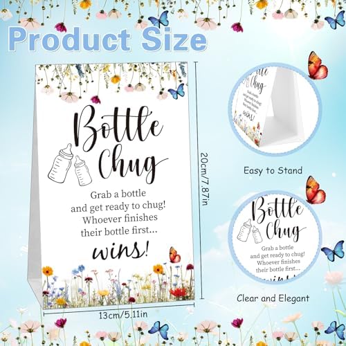 TrelaCo 20 Pcs Bottle Chug Game, Wildflower Baby Shower Favors, Pink - Image 3