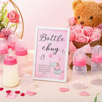 Roowest Bottle Chug Baby Shower Games Favors, Pink, Elephant - Image 5