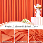 50 ft x 10 ft Wrinkle Free Orange Backdrop Curtain for Parties, 10 Panels 10ft Polyester Orange Photo Backdrop Drapes for Graduation Birthday Wedding Party Stage Curtains - Image 5