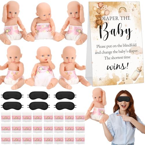 37 Pcs Baby Shower Diaper Changing Game Supplies, Minimalist by Unknown