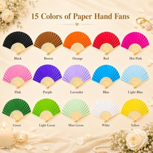 10-200 PCS Wedding Fans for Guests Personalized Custom Name & Date - Image 5