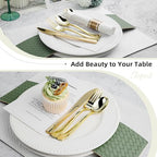400PCS Pre Rolled Gold Plastic Silverware Sets, Include 100 Pack Wrapped Silverware Set, Rolled Silverware Disposable with Napkins for Parties and Weddings - Image 5