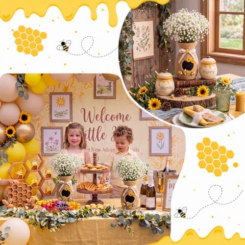 2 Set Honeybee Beehive Vase Decor Include Baby Breaths - Image 6
