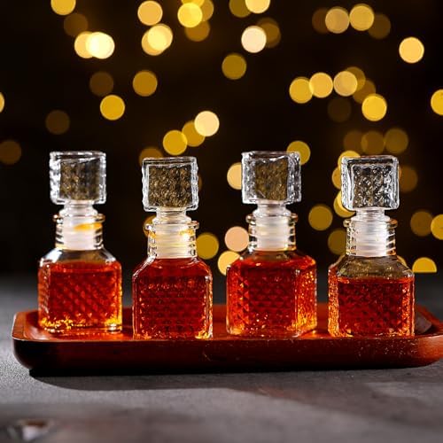 Chuangdi 24 Pcs Mini Glass Wine Bottles 1.7oz Tequila Bottle, Square Style - Image 5